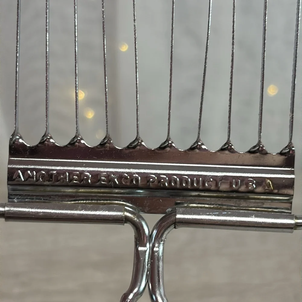Vintage Another Ekco Product USA Tomato Slicer Stainless Steel Black Handle